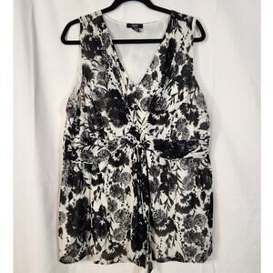 Alfani $75 2X‎ Black White Floral Sleeveless Y2K Whimsigoth Fairy Grunge Formal